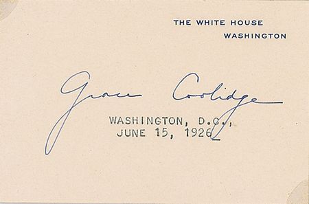 Lot #92 Calvin and Grace Coolidge White House Cards - Image 2