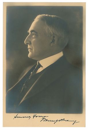 Lot #33 Warren G. Harding Signed Photograph - Image 1