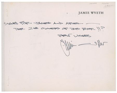 Lot #420 Jamie Wyeth: Unique twice-signed book with a portrait of a pig - Image 3