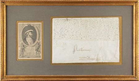 Lot #234 King Francis I Signed Document - Image 1