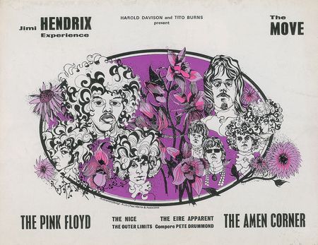 Lot #600 Jimi Hendrix Experience and Pink Floyd Program - Image 1