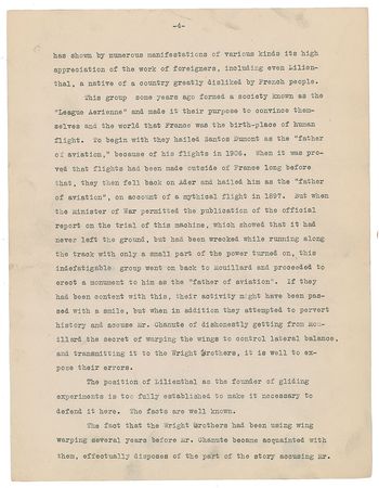 Lot #325 Wilbur Wright: Working manuscript of Wilbur's articlepublished in the Aero Club of America Bulletin, April 1912 - Image 5
