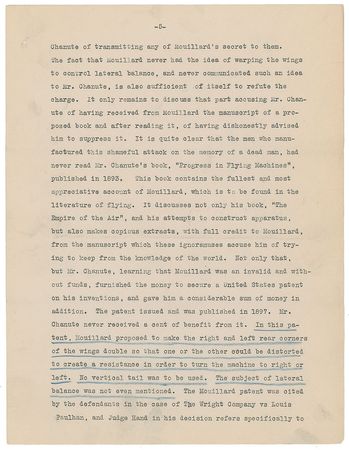 Lot #325 Wilbur Wright: Working manuscript of Wilbur's articlepublished in the Aero Club of America Bulletin, April 1912 - Image 6