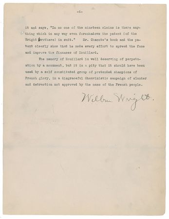 Lot #325 Wilbur Wright: Working manuscript of Wilbur's articlepublished in the Aero Club of America Bulletin, April 1912 - Image 7