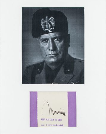 Lot #284 Benito Mussolini Signature - Image 1