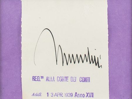 Lot #284 Benito Mussolini Signature - Image 2