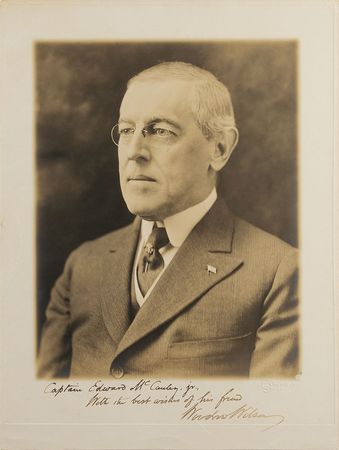 Lot #32 Woodrow Wilson: Presented to the commander of the USS George Washington, which brought him to Europe to negotiate the end of World War I - Image 1