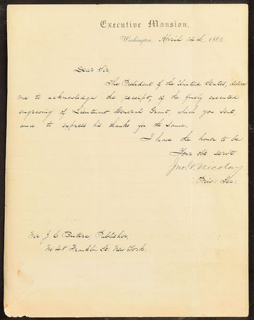 Lot #13 U. S. Grant: Grant signs as commander of the Union Army?a pose appreciated by President Lincoln - Image 2