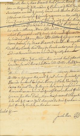 Lot #197 Richard Stockton: Rare triple-signed autograph legal document by the New Jersey patriot - Image 3