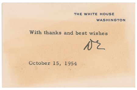 Lot #94 Dwight D. Eisenhower White House Card - Image 1