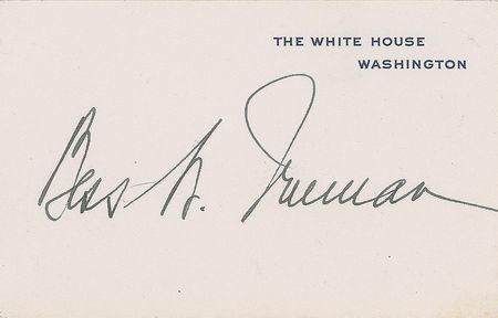 Lot #185 Bess Truman White House Card - Image 1