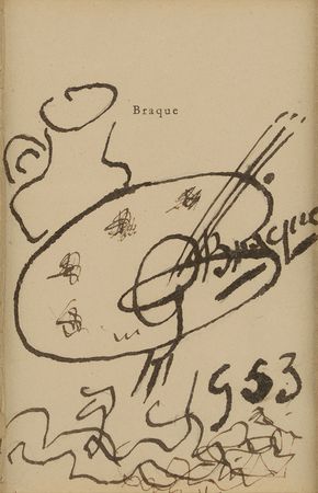 Lot #387 Georges Braque: Spectacular original artist's palette drawing by the Cubist innovator - Image 1