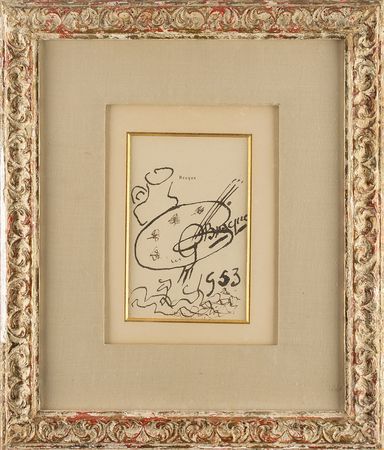 Lot #387 Georges Braque: Spectacular original artist's palette drawing by the Cubist innovator - Image 2
