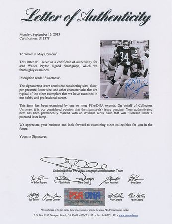 Lot #716 Walter Payton Signed Photograph - Image 2