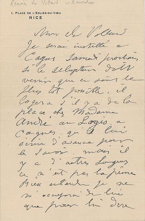 Lot #412 Pierre-Auguste Renoir: Renoir prepares to receive a sculptor from art dealer Ambroise Vollard - Image 1