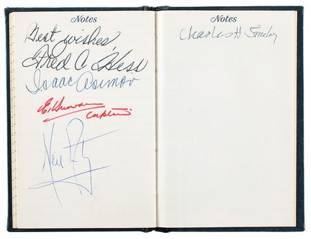 Lot #330 Neil Armstrong and Isaac Asimov: Armstrong and Asimov, lecturers aboard the 'Voyage to Darkness' solar eclipse cruise - Image 1