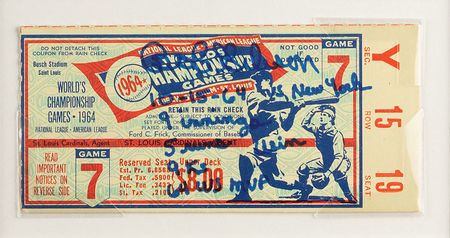 Lot #700 Bob Gibson Signed Photograph and Ticket Stubs - Image 4