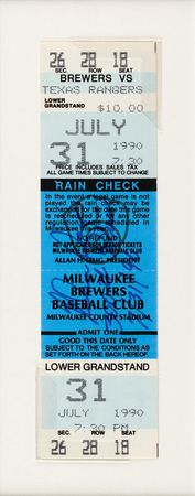 Lot #721 Nolan Ryan Signed Photograph and Ticket - Image 2