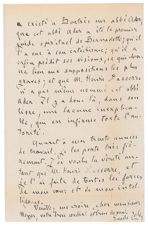 Lot #499 Emile Zola: Zola on Saint Bernadette of Lourdes - Image 2