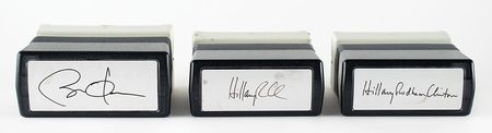 Lot #157 Barack Obama and Hillary Clinton Signature Stamps - Image 1