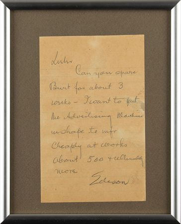 Lot #212 Thomas Edison Handwritten Letter Signed - Image 2