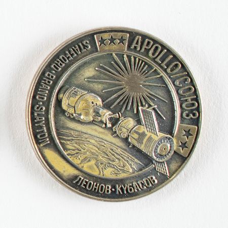 Lot #337 Gene Cernan's Flown Apollo-Soyuz Test Project Robbins Medal Flown Robbins Medal - Image 1