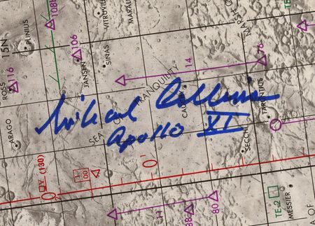 Lot #8244 Michael Collins Large Signed Lunar Chart - Image 2