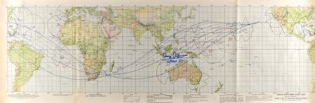 Lot #8220 Buzz Aldrin Signed Apollo 11 Earth Orbit Chart - Image 1