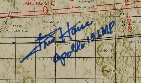 Lot #8309 Fred Haise Signed Lunar Orbit Chart - Image 2