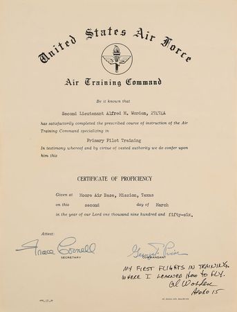 Lot #8342 Al Worden Group Lot of (7) Training Certificates - Image 5