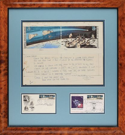 Lot #8689 Robert McCall Original Stamp Drawing - Image 1