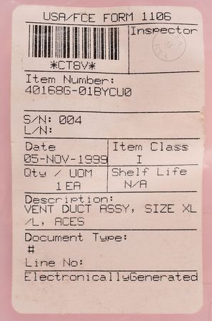 Lot #8672  Space Shuttle Advanced Crew Escape Suit Vent Duct Assembly - Image 5