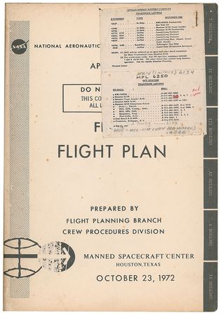 Lot #8353  Apollo 17 Flight Plan - Image 1