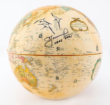 Lot #8554 Alexei Leonov Signed Globe and Photographs - Image 1
