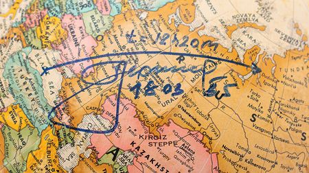 Lot #8554 Alexei Leonov Signed Globe and Photographs - Image 3