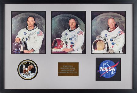 Lot #8230  Apollo 11 Signed Photograph Display - Image 1