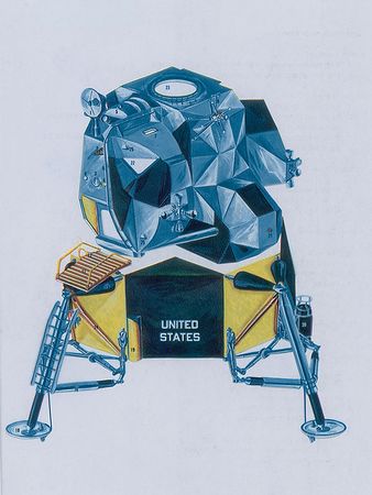 Lot #8446 Fred Haise Signed Lunar Module Transgraphic Brochure - Image 1
