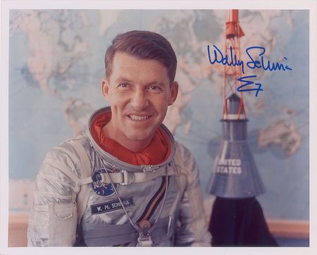 Lot #8052 John Glenn and Wally Schirra Signed Photographs - Image 1