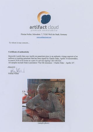 Lot #8491 Charlie Duke Signed Parachute - Image 3