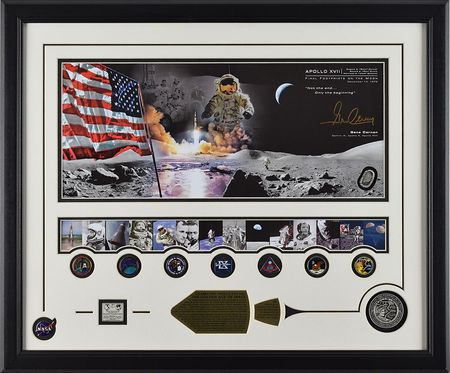 Lot #8510  Apollo 17 Display - Official NASA Artists Proof, Commissioned & Signed by Gene Cernan - Image 1