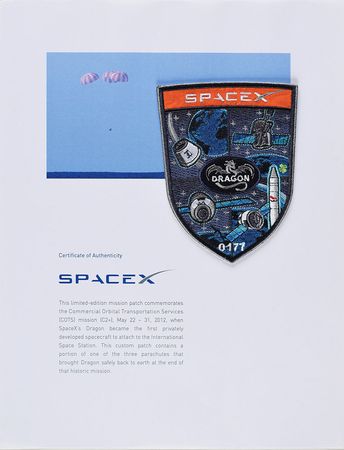Lot #8683  SpaceX Flown Dragon Parachute Patch