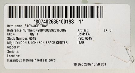 Lot #8661  Space Shuttle Spacelab Stowage Tray - Image 4