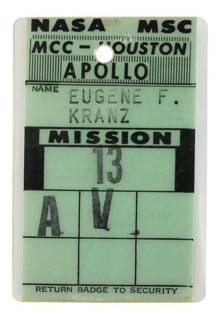 Lot #8258 Gene Kranz's Apollo 13 MCC Badge - Image 1