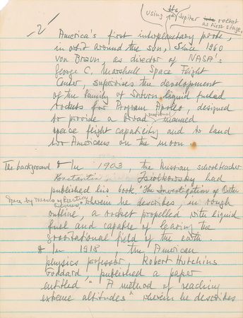 Lot #8372 Wernher von Braun Handwritten Manuscript - Image 3