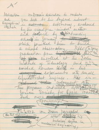 Lot #8372 Wernher von Braun Handwritten Manuscript - Image 5