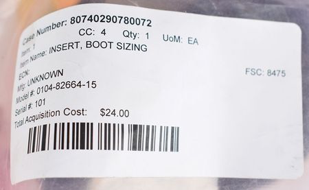 Lot #8643  Space Shuttle EMU Suit Boot Sizing Insert Toe Cap Assemblies (2) - Image 3