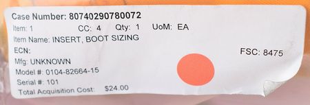 Lot #8643  Space Shuttle EMU Suit Boot Sizing Insert Toe Cap Assemblies (2) - Image 13