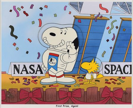 Lot #8690  Snoopy and Woodstock Limited Edition Apollo 11 Animation Cel - Image 1