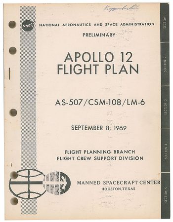 Lot #8423  Apollo 12 Preliminary Flight Plan - Image 1