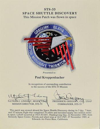 Lot #8627  STS-33 Flown Patch
